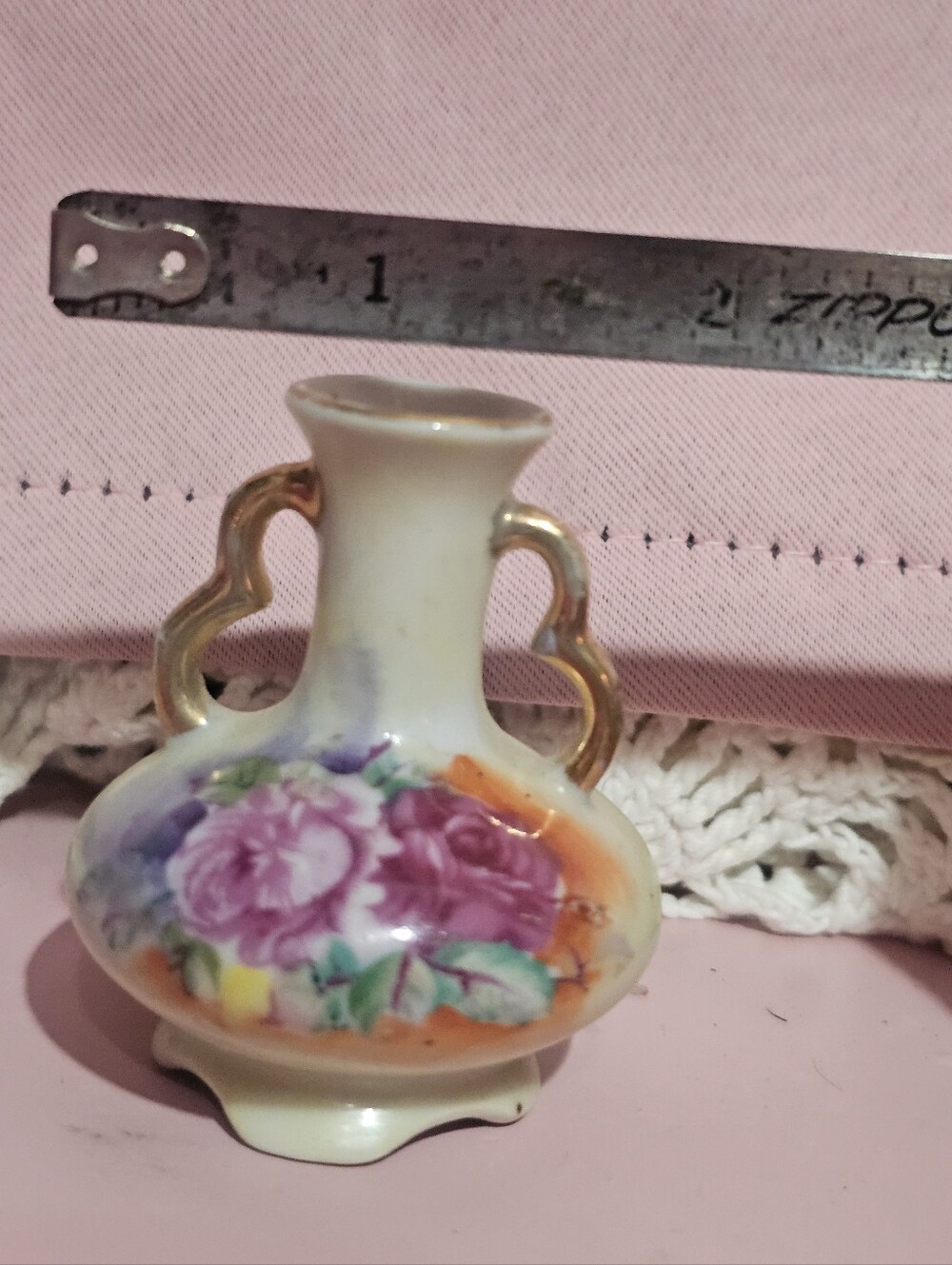 Vintage Mini Hand Painted Ceramic Japanese Vase - Picture 5 of 5
